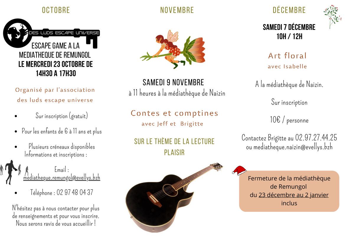 Animations Octobre a Decembre 1